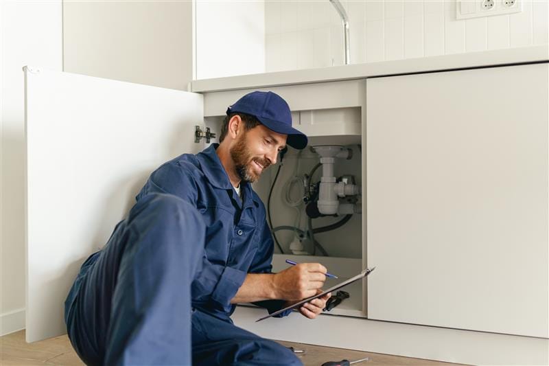 Residential plumber providing service in a Glendale home